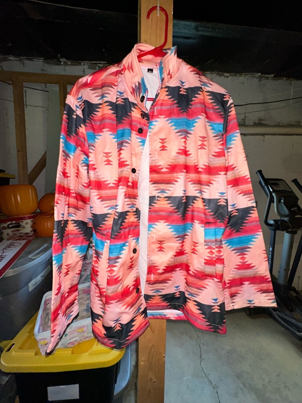 Women's Coral Aztec Print Lightweight Jacket